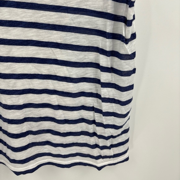 American Vintage Women’s Blue White Striped 100% Cotton Slub Knit Tank Top Large - Picture 5 of 16